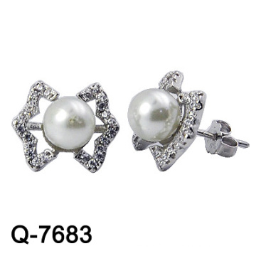 Design agradável 925 Sterling Silver Pearl Earring Studs